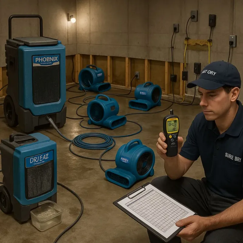 Structural Drying and Dehumidification process in Farmington, MI